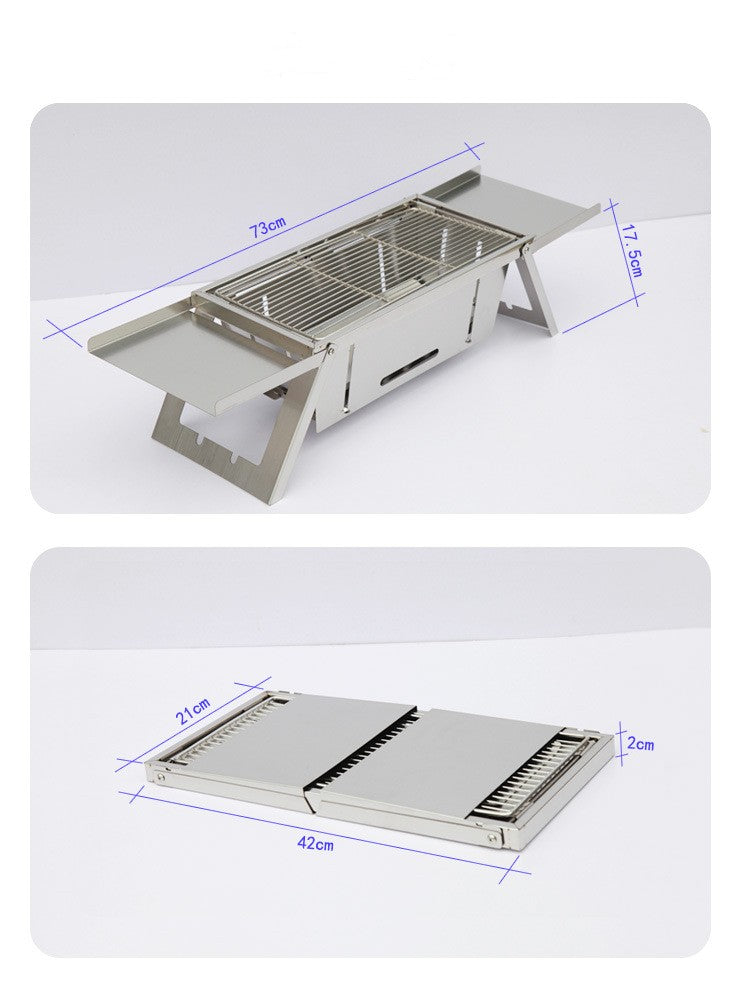 Unleash the Flavor with Our Outdoor Thickened Fold Stainless Steel Barbecue Grill