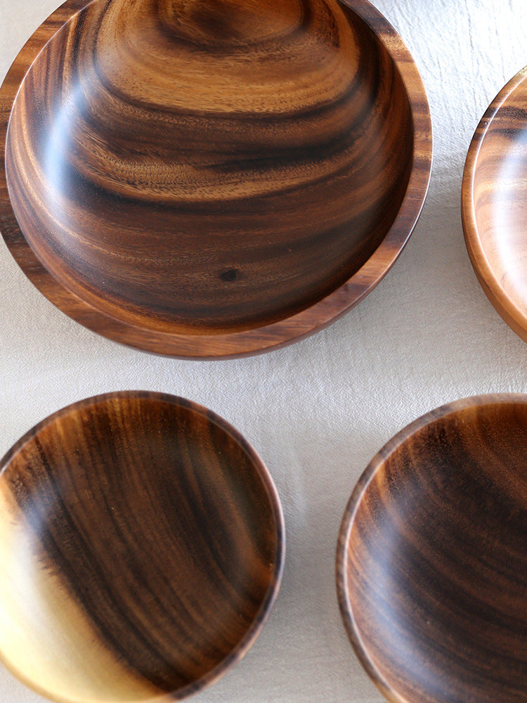 Natural Wooden Bowl For Fruit Salad And Serving