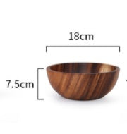 Natural Wooden Bowl For Fruit Salad And Serving