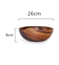 Natural Wooden Bowl For Fruit Salad And Serving