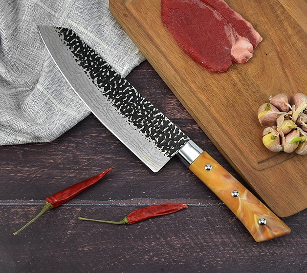 Stainless Chef's Marbled Handle Meat Slicing Knife