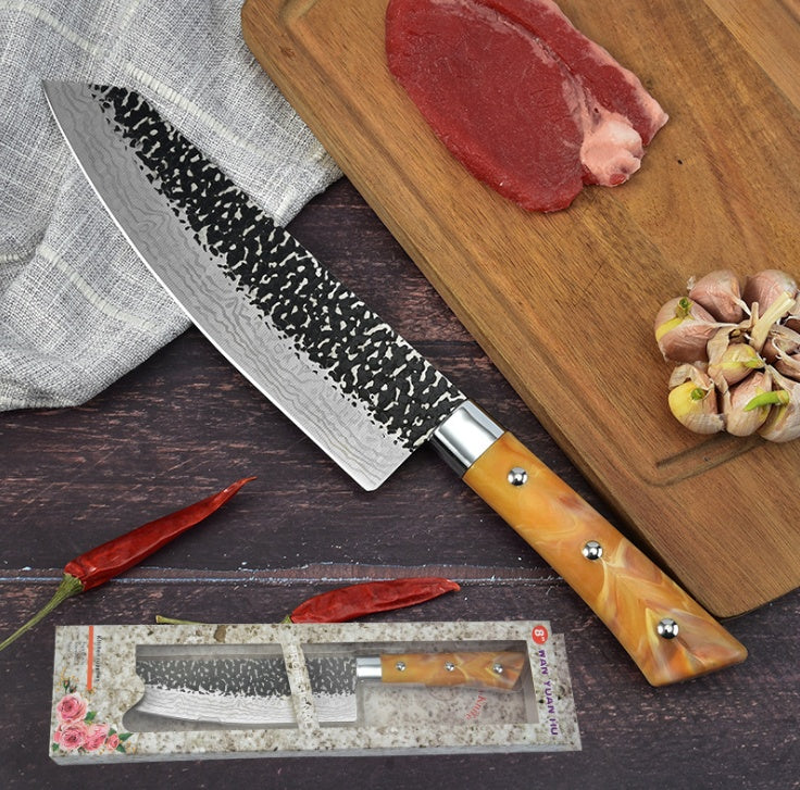 Stainless Chef's Marbled Handle Meat Slicing Knife