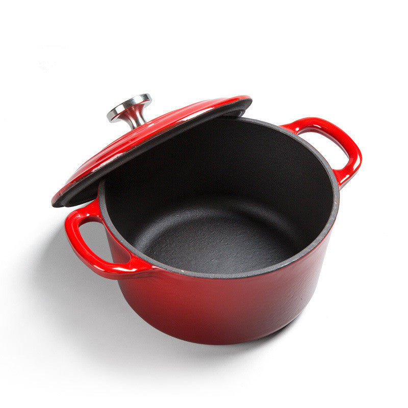 Enamel cast iron hat stock pot