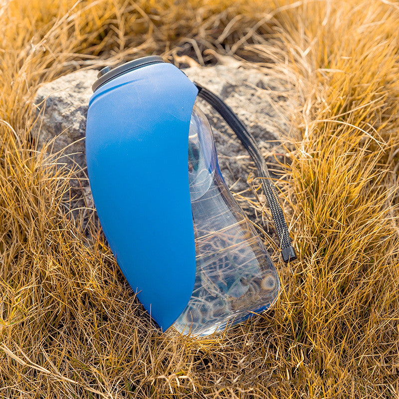 Portable Pet Water Bottle With Attached Drinking Bowl