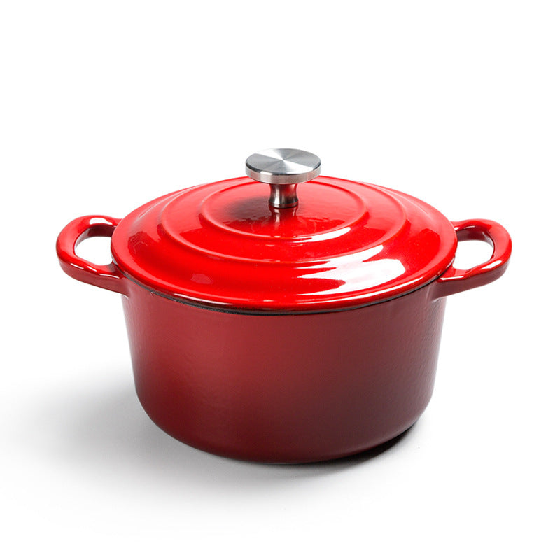 Enamel cast iron hat stock pot