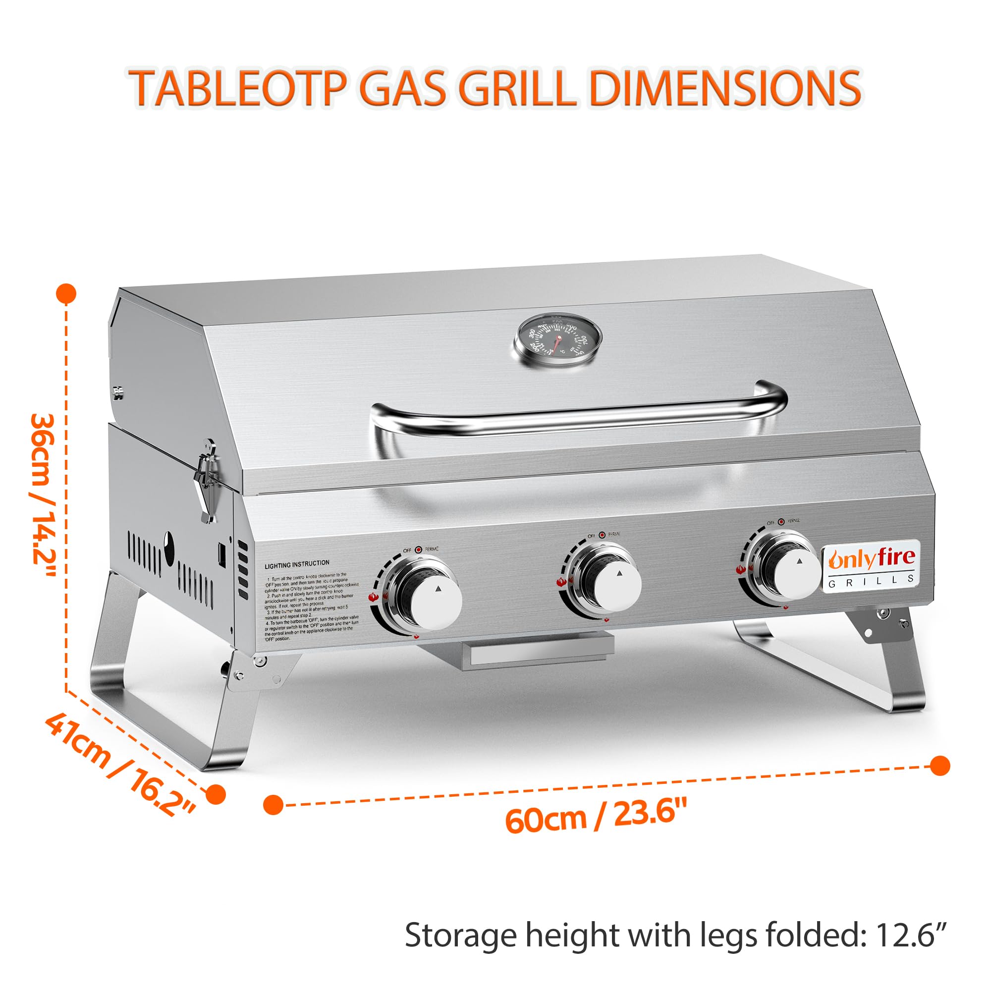 Gas Barbecue Grill With 3 Burners