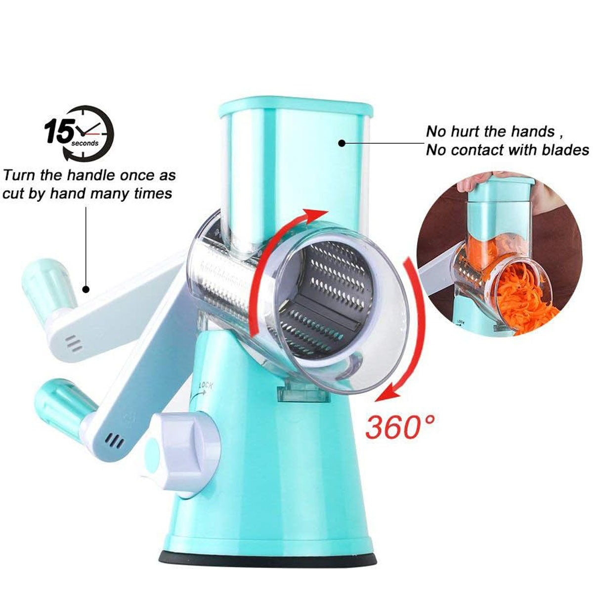 Manual Round Mandoline Slicer Multifunction Vegetable Cutter And Grater