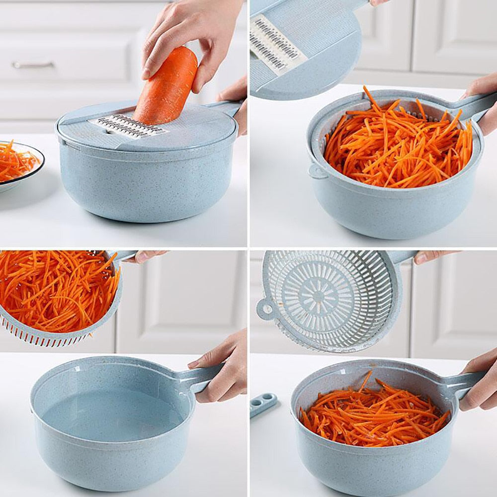 8 In 1 Vegetable Slicer Mandoline With Peeler And Grater