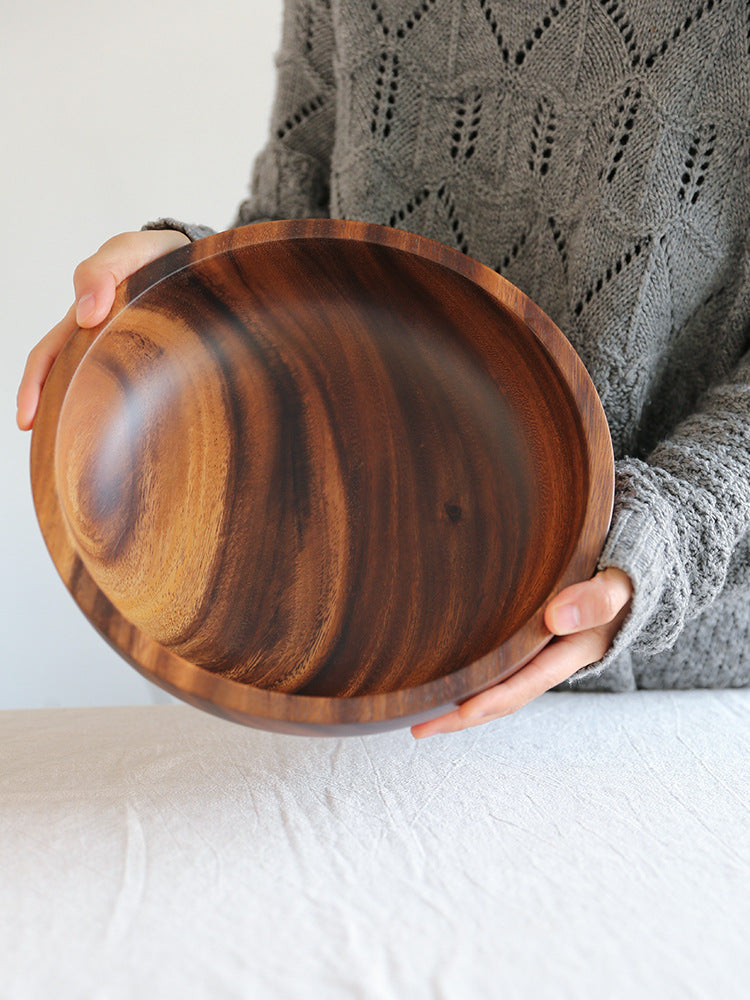 Natural Wooden Bowl For Fruit Salad And Serving