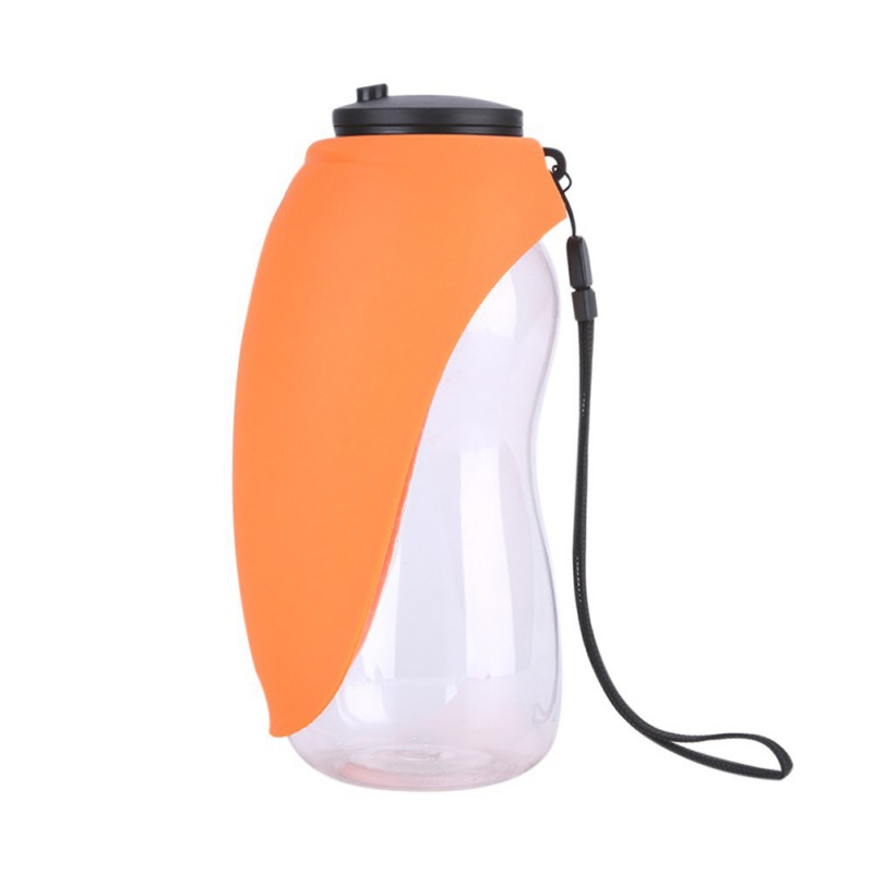 Portable Pet Water Bottle With Attached Drinking Bowl