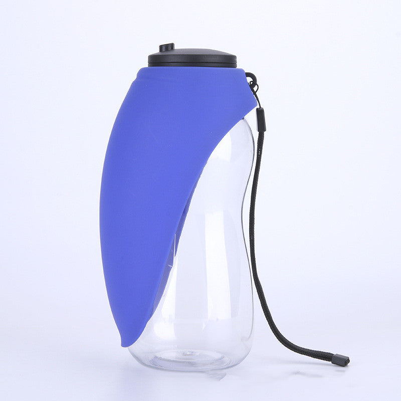 Portable Pet Water Bottle With Attached Drinking Bowl