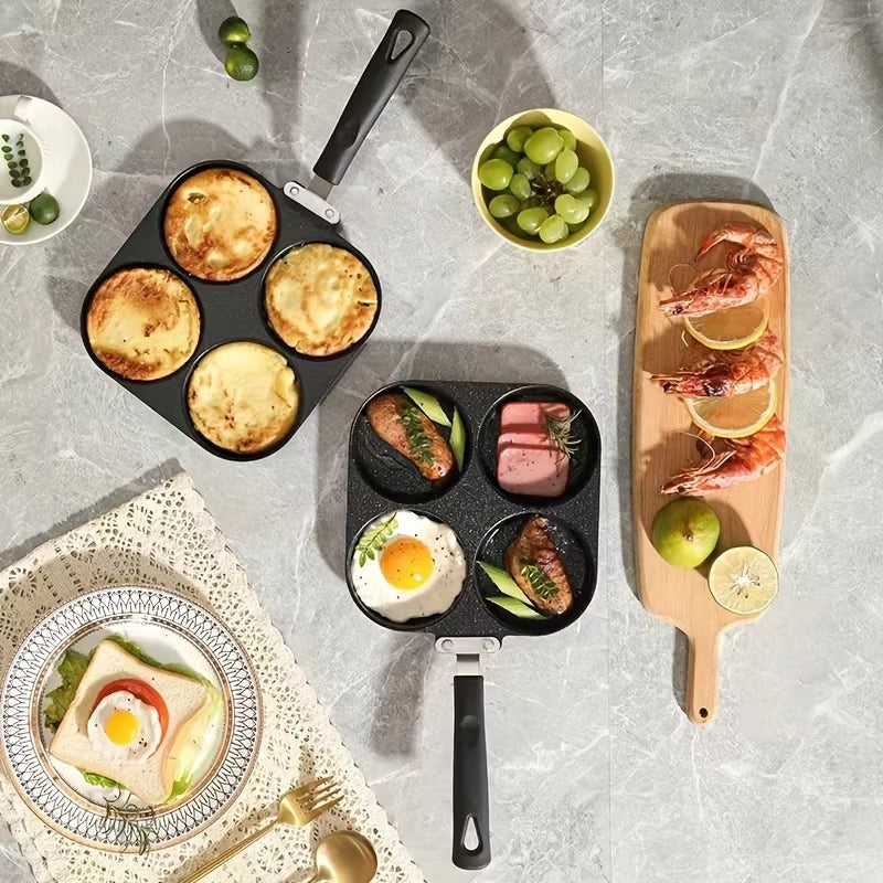 4-Hole Nonstick Multifunction Frying Pan For Eggs Pancakes