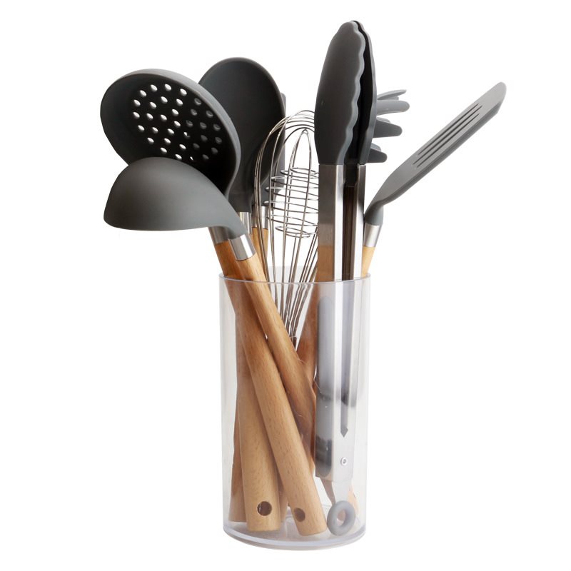Silicone Wooden Handle Kitchen Utensils