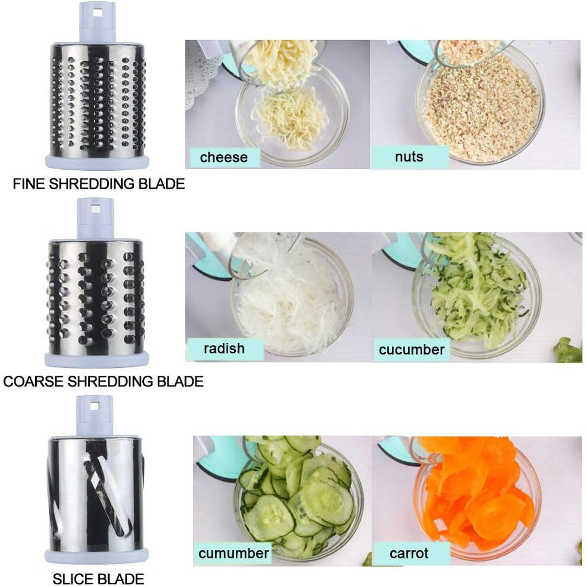 Manual Round Mandoline Slicer Multifunction Vegetable Cutter And Grater