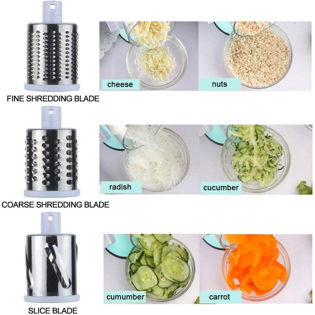 Manual Round Mandoline Slicer Multifunction Vegetable Cutter And Grater